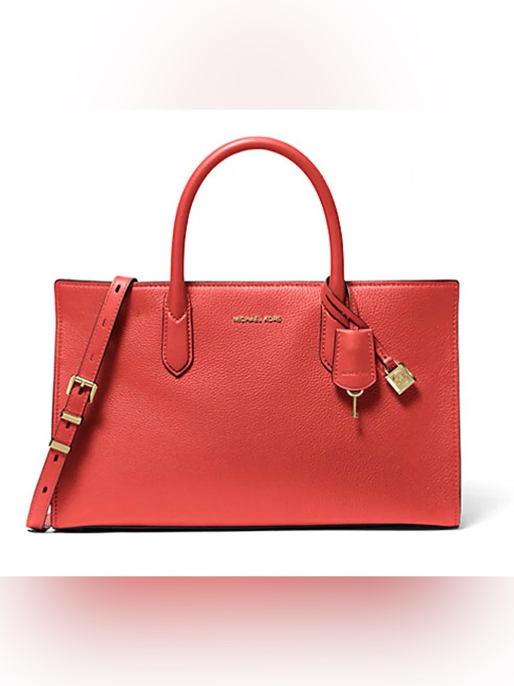 NWTs Michael Kors Scarlett Leather Medium East West Satchel. Burnt Sienna